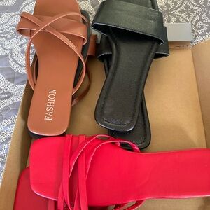 Women's Sandals - Black, Brown, and Red